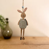 Blue Hanging Wooden Rabbit