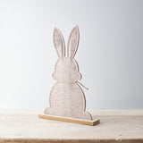 Sitting Felt Bunny with Pom-Pom Tail
