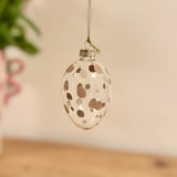 Clear Grey Spotty Glass Egg