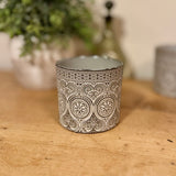 Grey Patterned Ceramic Pot