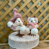 Pink Standing Glittery Fabric Bird
