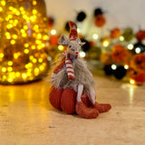 Russet Mouse on Knitted Pumpkin