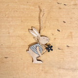 Wooden Rabbit with Flower