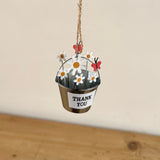 Hanging Thank You Flowers in Bucket