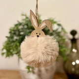 Super Soft Beige Pom-Pom Bunny