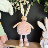 Large Round Bobbing Pink Standing Rabbit