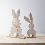 Sitting Felt Bunny with Pom-Pom Tail