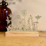 Wooden Pink Rabbit Scene