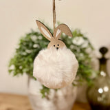 Super Soft White Pom-Pom Bunny