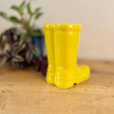 Small Ceramic Yellow Wellies Pot