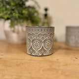 Grey Patterned Ceramic Pot