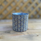 Large Blue Patterned Pot