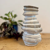 Large Contemporary Ribbed Vase