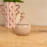 Small Pink Porcelain Cockerel Jar