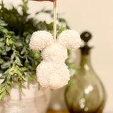 Hanging Fluffy Bunny with Pom-Pom Tail