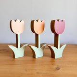 Peach Wooden Tulip Ornament