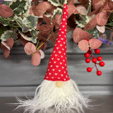 Gonk In Tall Red & White Pattern Hat