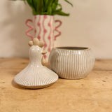 Large Cream Porcelain Cockerel Jar