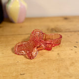 Pale Pink Glass Butterfly Trinket Dish