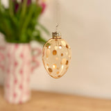 Yellow Spotty Glass Egg