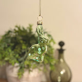 Blue Hanging Glass Polkadot Rabbit