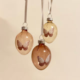 Set of 6 Hanging Glass Butterfly Eggs