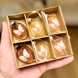 Set of 6 Hanging Glass Butterfly Eggs