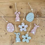 Set of 7 Wooden Easter Decorations