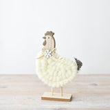 "Woollen Hen on Wooden Base