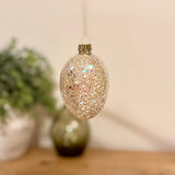 Pearlescent Star Sequin Glass Easter  Egg
