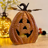 Tall Copper Effect Metal Pumpkin