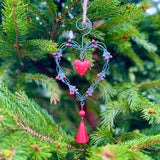 Wire Heart and Festive Bird