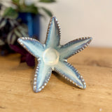 Blue Petal Ceramic Candle Holder