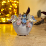 Small Pot with Perching Coloured Birds