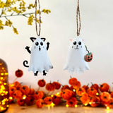 Pair of Hanging Ghosty Cats