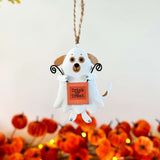 Hanging Trick or Treat Ghost Dog