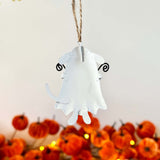 Hanging Trick or Treat Ghost Dog