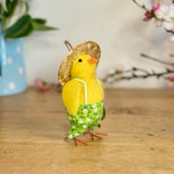 Gardening Felt Chick in Straw Hat
