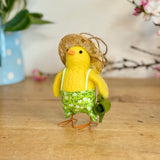Gardening Felt Chick in Straw Hat