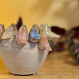Small Pot with Perching Coloured Birds