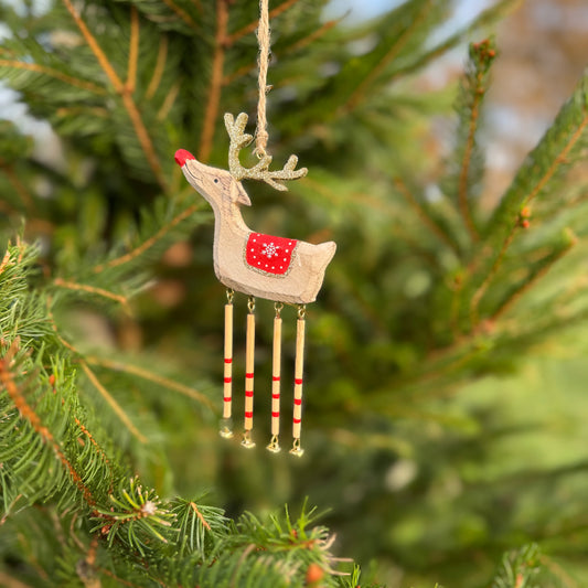 Wooden Long Legged Reindeer Hanger