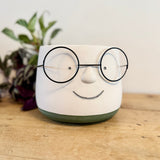 Large Smiley Face Pot with Glasses