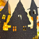 Trick or Treat Glittery Metal & Wood Decoration