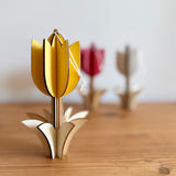 Yellow Hanging Wooden Slat Tulip