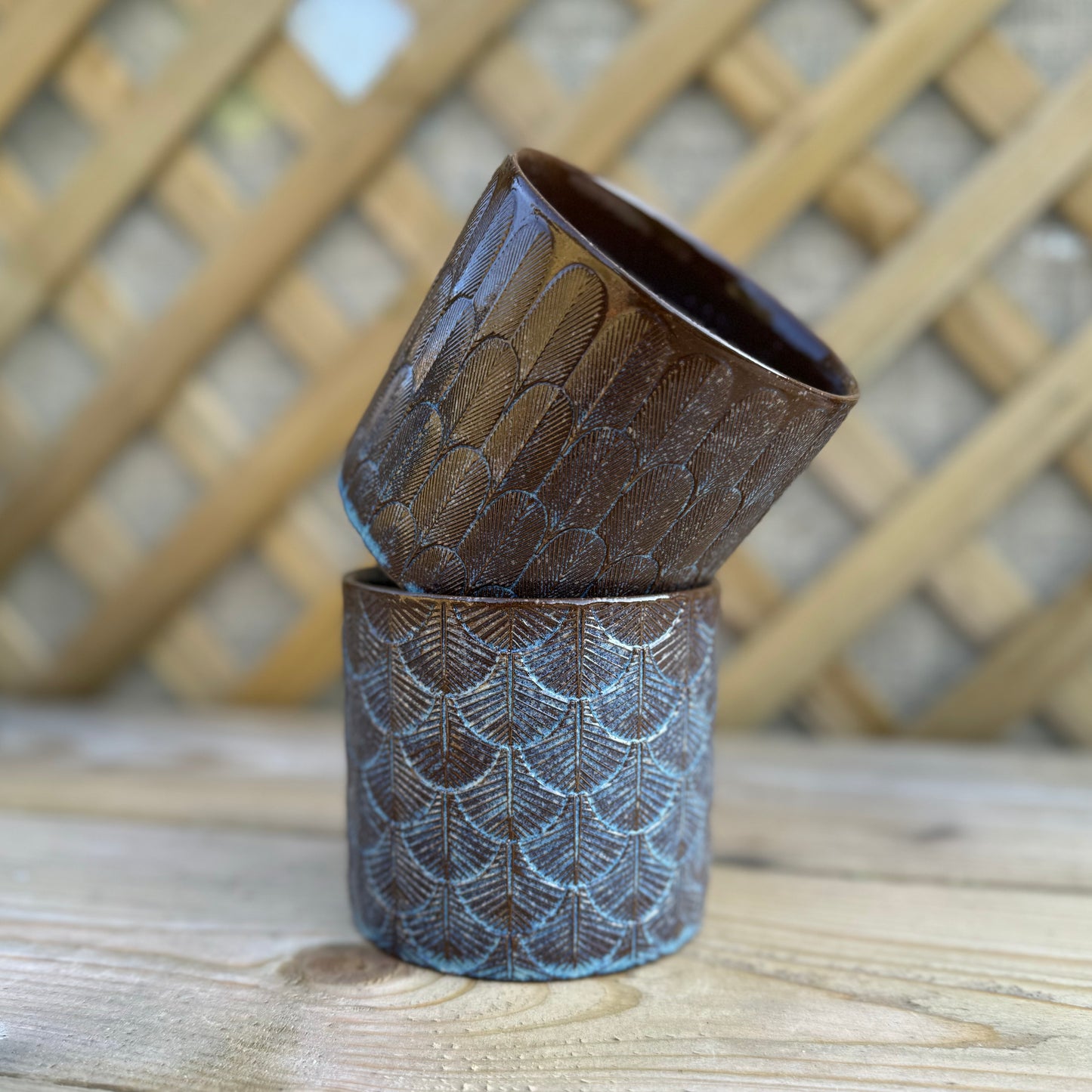 Blue Patterned Ceramic Pot