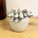 Small Pot with Perching Blue Birds