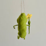 Green Felt Pea In Pod Person