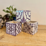 Patterned Grey Plant Pot