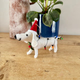 White Dog in Fairy Lights