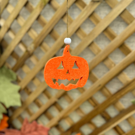 Orange Felt Pumpkin Hanger